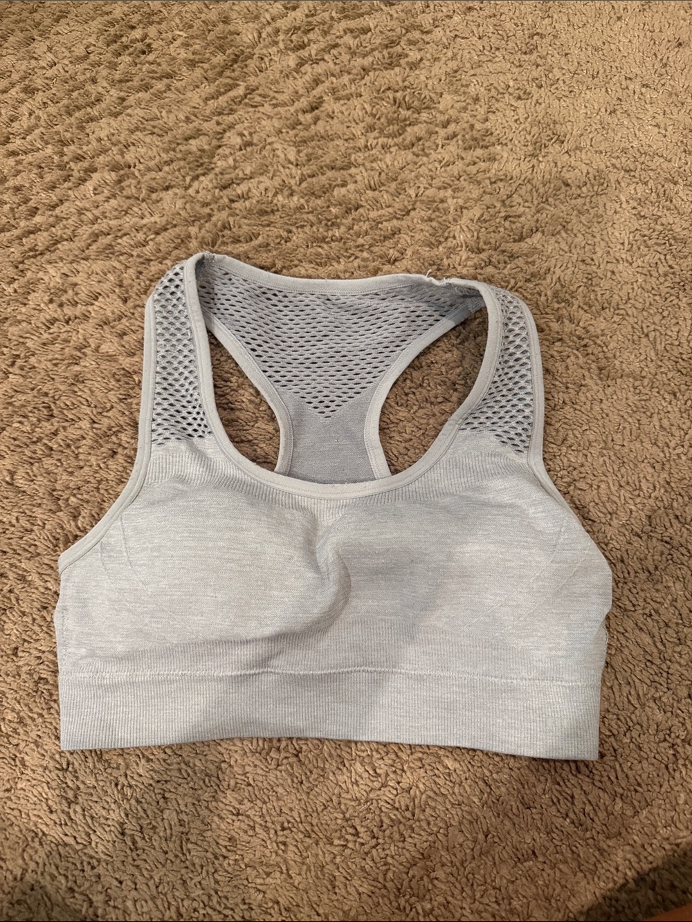 RBX Grey Razor Back Sports Bra-S